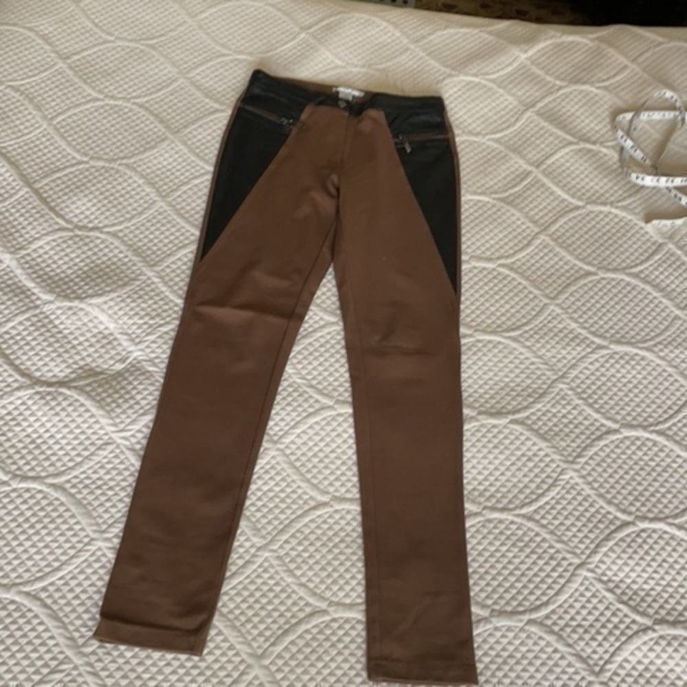 Alberto Makali skinny leather panel pants spandex size small zippered pockets - Picture 12 of 16